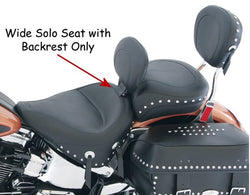 WIDE SOLO SEAT WITH DRIVER BACKREST (SOLD SEPARATE) & REAR SEAT (SOLD SEPARATE) FOR SOFTAIL