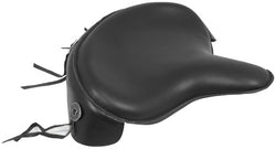 CUSTOM TRACTOR SEAT WITH SKIRT BLACK LEATHER W/ STEEL PAN FOAM PADDING UNIVERSAL MOUNT